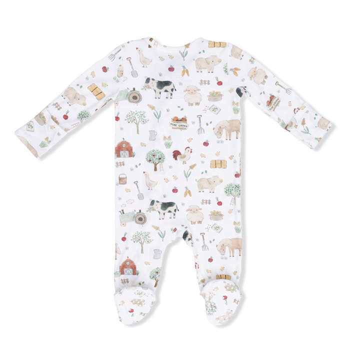 Cute Farm Animals - 2 Way Zipper Footie