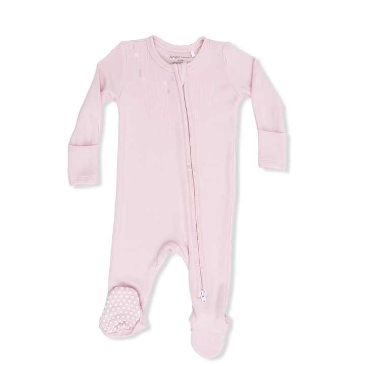 Solid Veiled Pink - 2 Way Zipper Footie