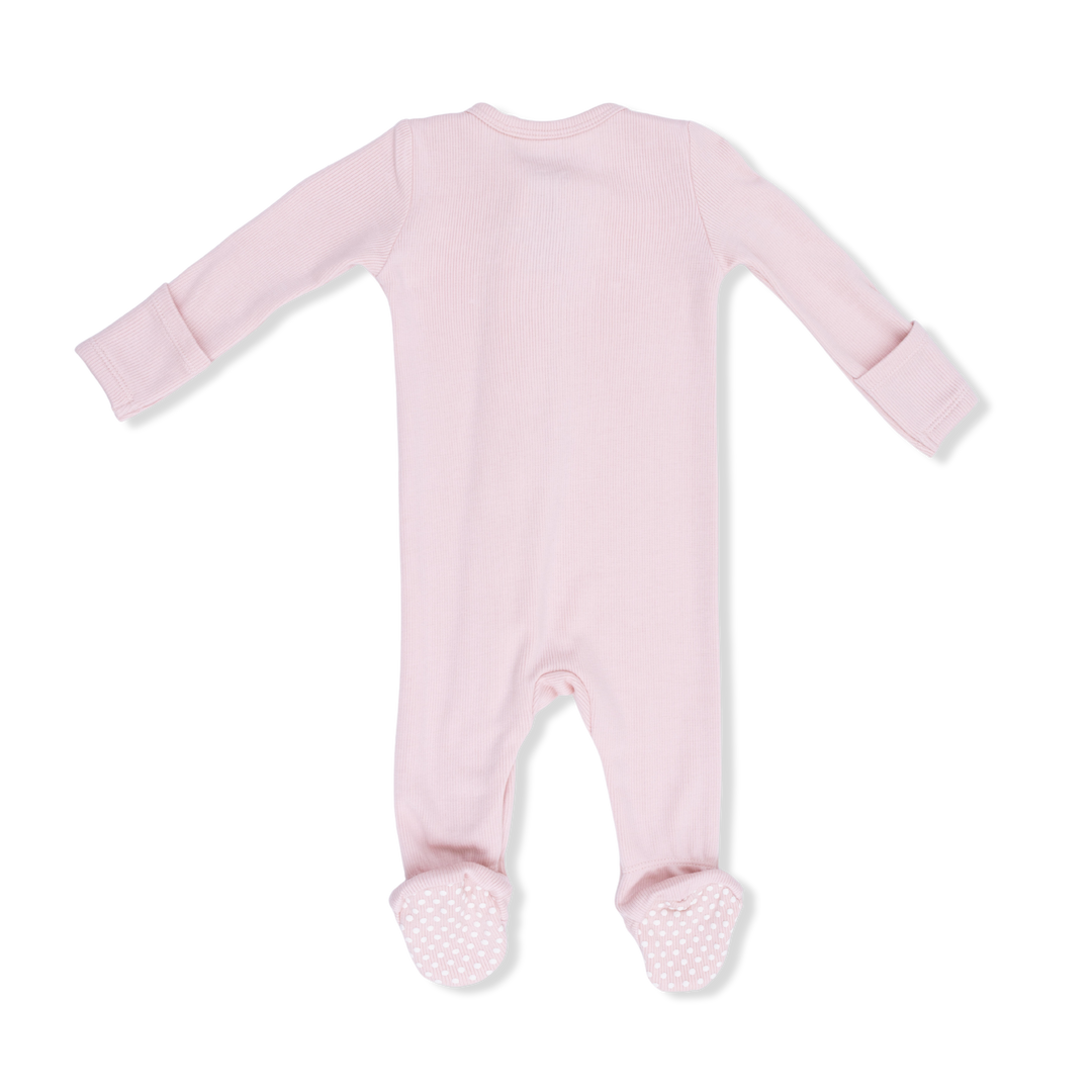 Solid Veiled Pink - 2 Way Zipper Footie
