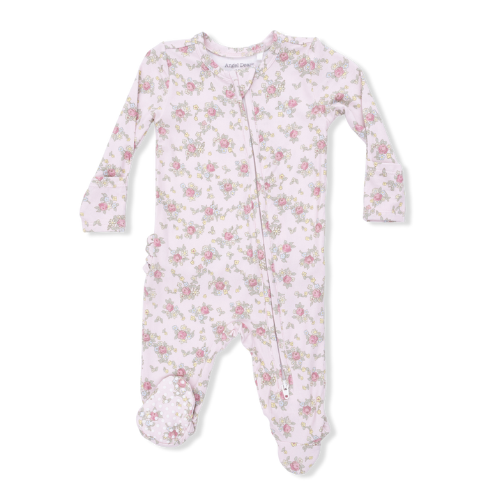 Edith's Rose Garden - 2 Way Ruffle Back Zipper Footie