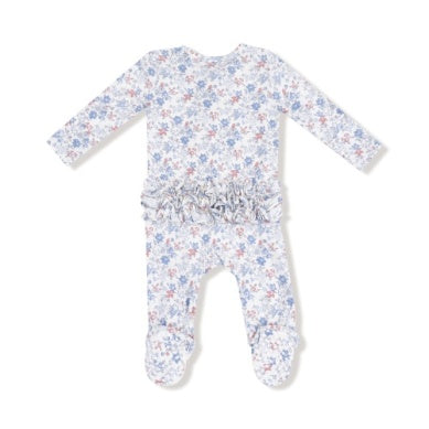 Country Girl Floral 2 Way Zipper Ruffle Footie