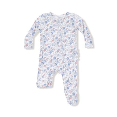 Country Girl Floral 2 Way Zipper Ruffle Footie