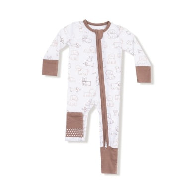 Neutral Pups 2 Way Zipper Romper