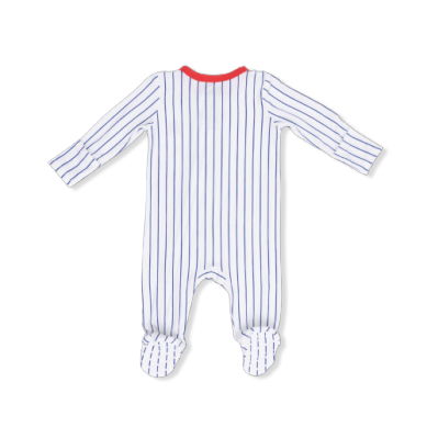 Baseball Stripe - 2 Way Zipper Footie