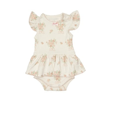 POINTELLE SKIRT ONESIE - PARFAIT PINK