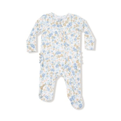 Sweet Rose Calico 2 Way Zipper Ruffle Footie