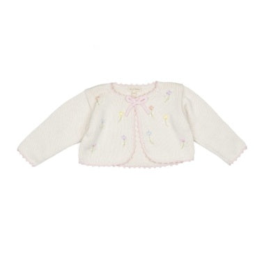 EMBROIDERED BOLERO - PINK/NATURAL
