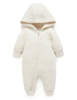 Wheat Melange Quilted Growsuit