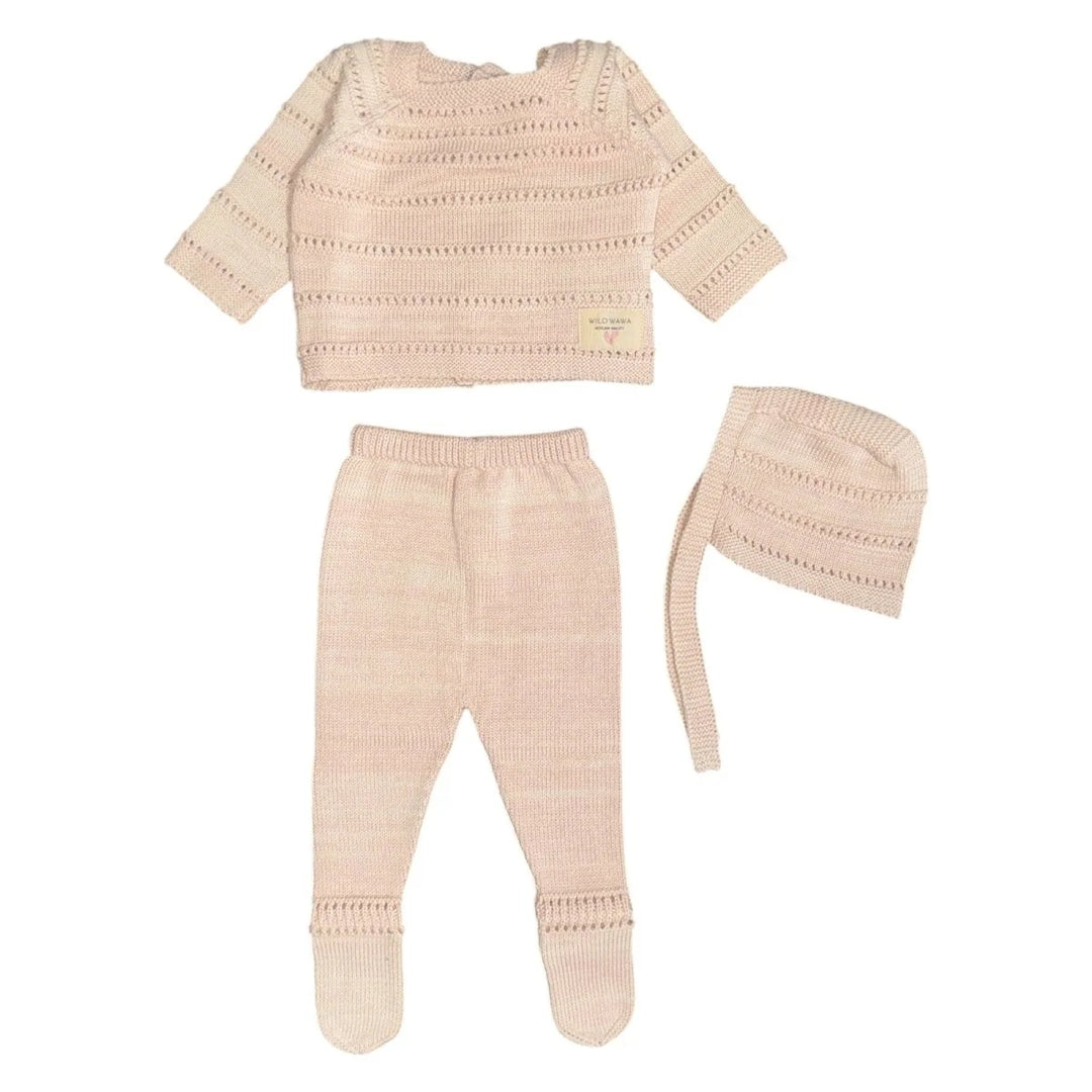 Welcome Baby Knitted Set Pink