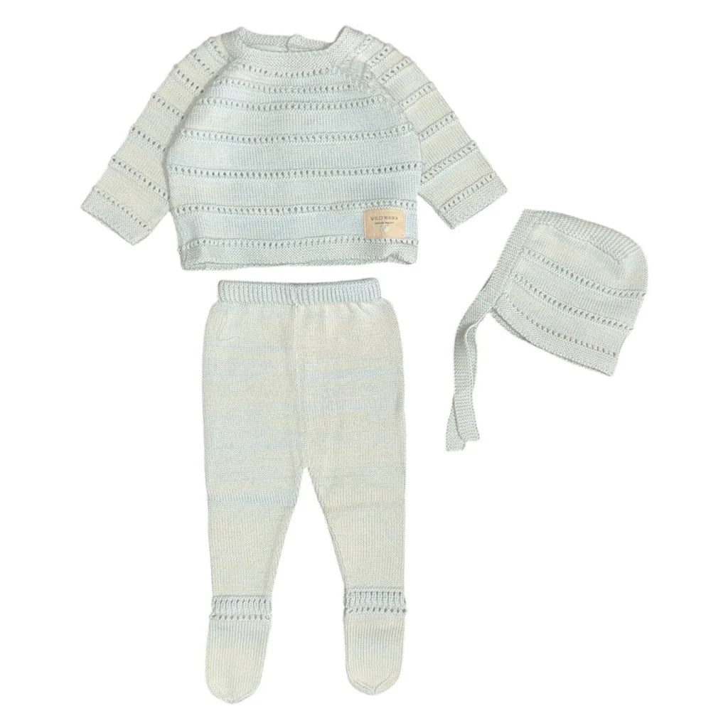 Welcome Baby Knitted Set Blue