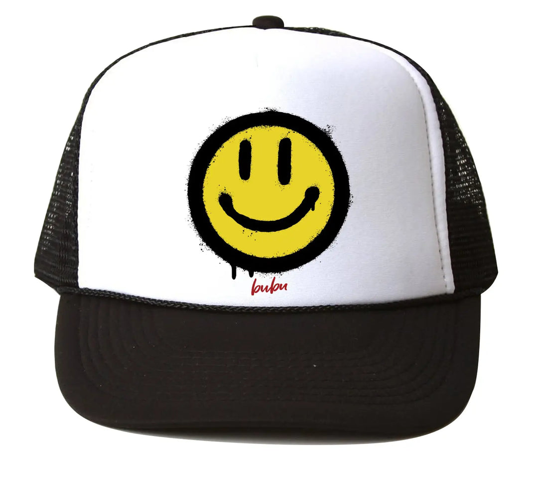 Smiles Happy Face Black Trucker Hat