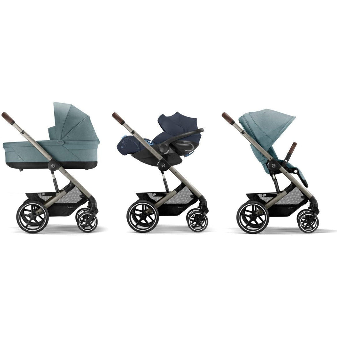Cybex Balios S Lux 2 Stroller + Cot S Lux 2 Bundle - Taupe Frame / Sky Blue