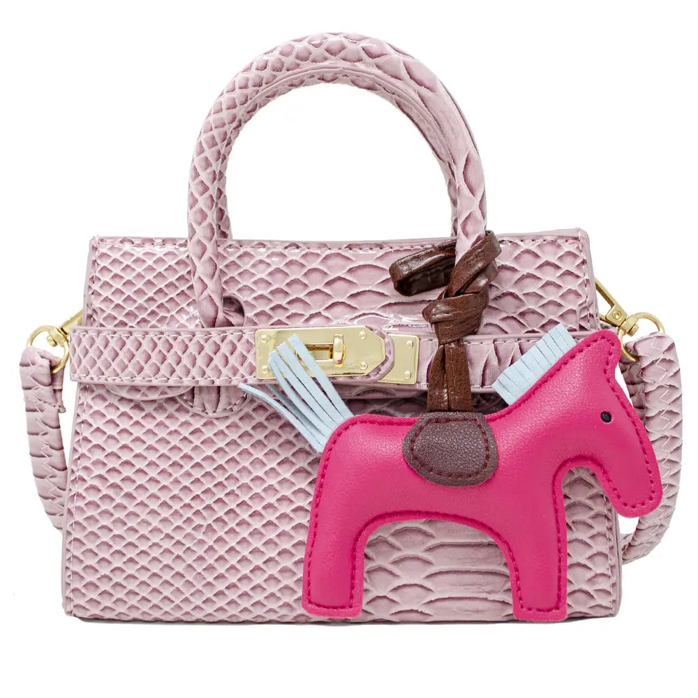 Pink Patent Crocodile Pony Handbag