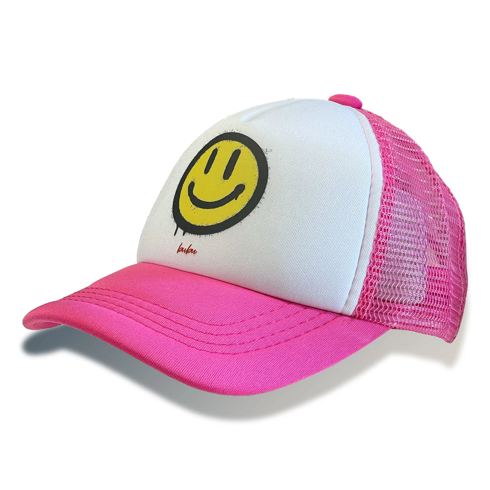 All Smiles Happy Face Hot Pink Trucker Hat Bubu hats    [variant_option4] [variant_option5] [variant_option6] [variant_option7] [variant_option8] [variant_option9] 2