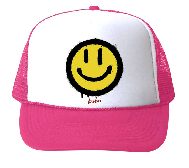 All Smiles Happy Face Hot Pink Trucker Hat Bubu hats Baby   [variant_option4] [variant_option5] [variant_option6] [variant_option7] [variant_option8] [variant_option9] 1