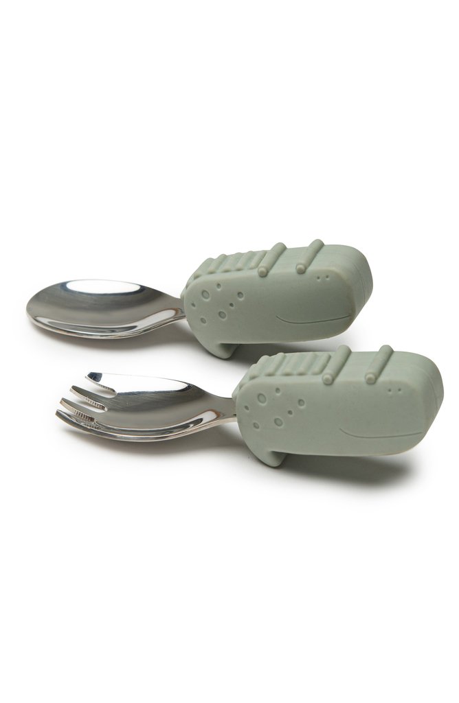 Alligator Born to be Wild Learning Spoon and Fork Set
