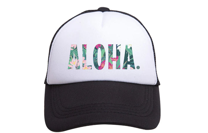 Black Aloha Trucker Hat