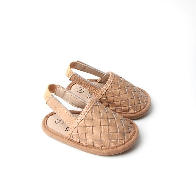Woven Leather Sandals/latte