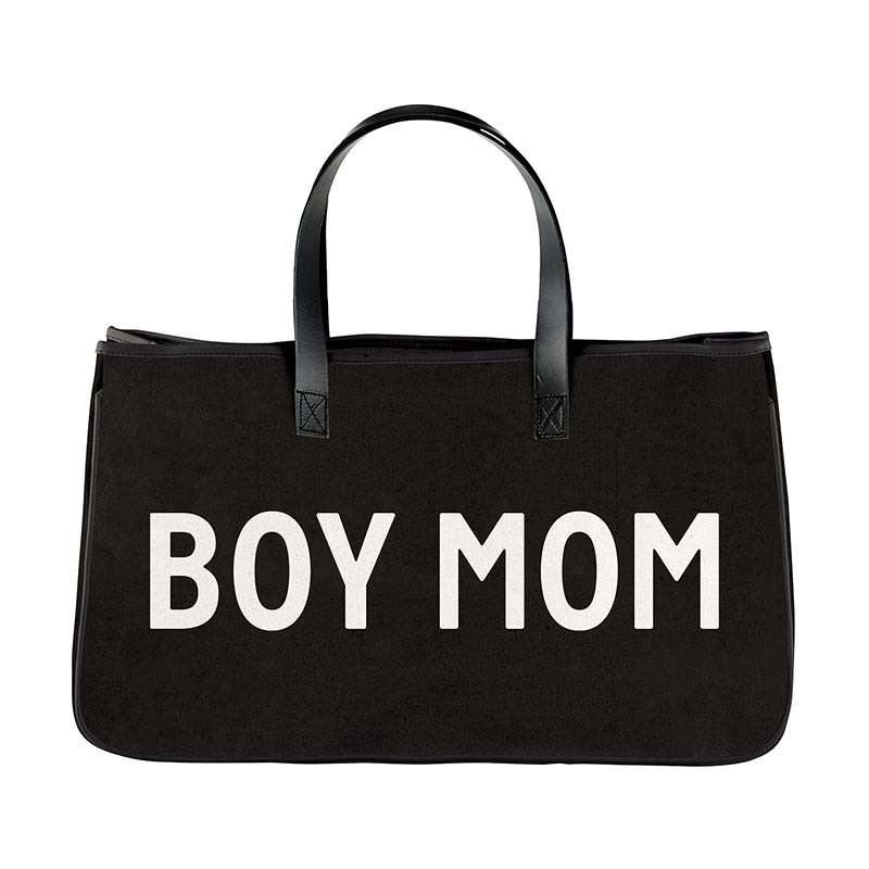 Black Canvas Tote -Boy Mom