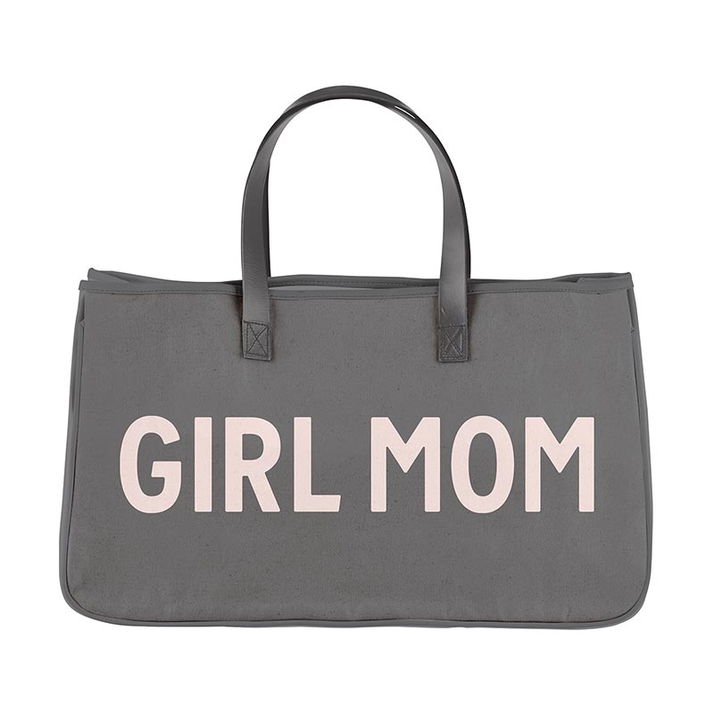 Grey Canvas Tote -Girl Mom