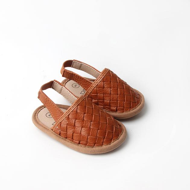 Woven Leather Sandals/Tawny
