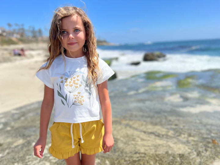 Brynlee ruffle gold shorts