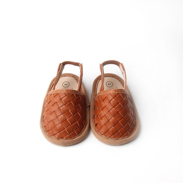 Woven Leather Sandals/Tawny