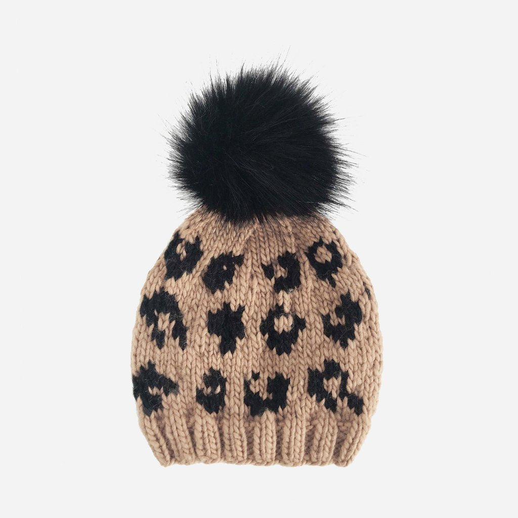 Latte/Black Cheetah Hat