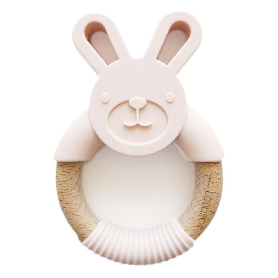 Loulou Lollipop Bunny Silicone + Wood Teething Ring