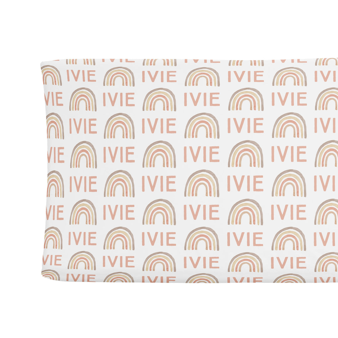Sugar + Maple Changing Pad Cover - Rainbow Neutral